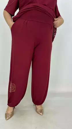 Широкі літні штани на резинці "Аманда" 66-70 72-76